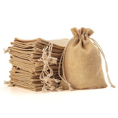calidad  2700310 Kids Birthday Party Favor Bag Logo Drawstring Burlap Folding Weeding Drawstring Bag fábrica