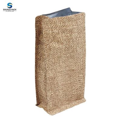 Eco Friendly BIODEGRADABLE Kraft Flat Bottom Custom Biodegradable Coffee Bags Packaging Bean Coffee