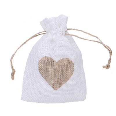 Drawstring Storage Bag Heart Jute Favor Pockets with Drawstring Jute Coffee Bag