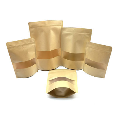 Recyclable Custom Printing Resealable Kraft Paper Pouch Stand Ziplcok Plastic Packaging Bags For Dog Cat Treats Food