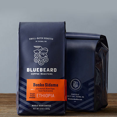 Barrier One Way Valve 12oz Degassing Coffee Bags With Tin Tie Accept Customized Services