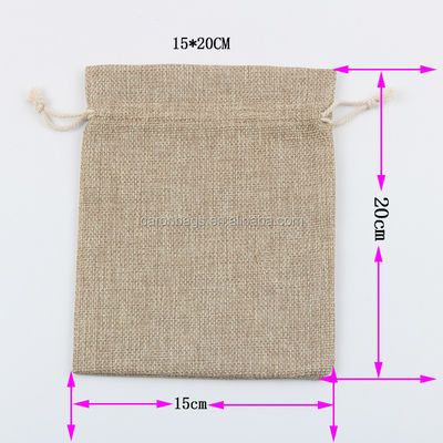 Recyclable Promotional Eco Friendly Burlap Drawstring Bag Pouches for Wheat, Hike and Coffee Beans Packing