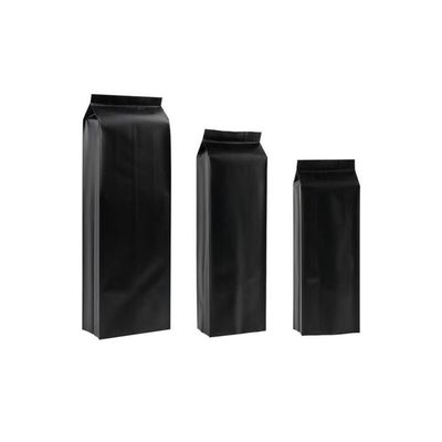 500g Gusset Foil Coffee Powder Package Moisture Proof Matte Black Single Side Bag With Valve