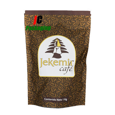 Low MOQ 500g 16oz 1lb Security Kraft Paper Stand Up Zipper Pouches Coffee Bags Coffee Pouches With Valve