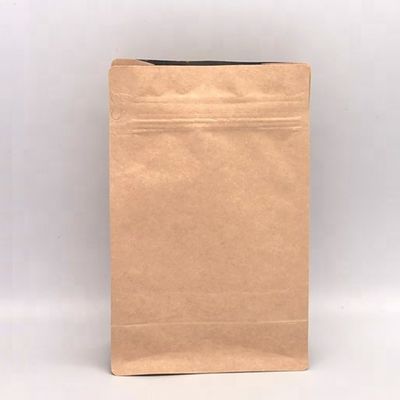 Kraft Paper Moisture Proof Coffee Bag With Valve 100g Kraft Paper Flat Bottom Coffee Bag Craft Paper Pouch Plastic Packaging Bag With Valve